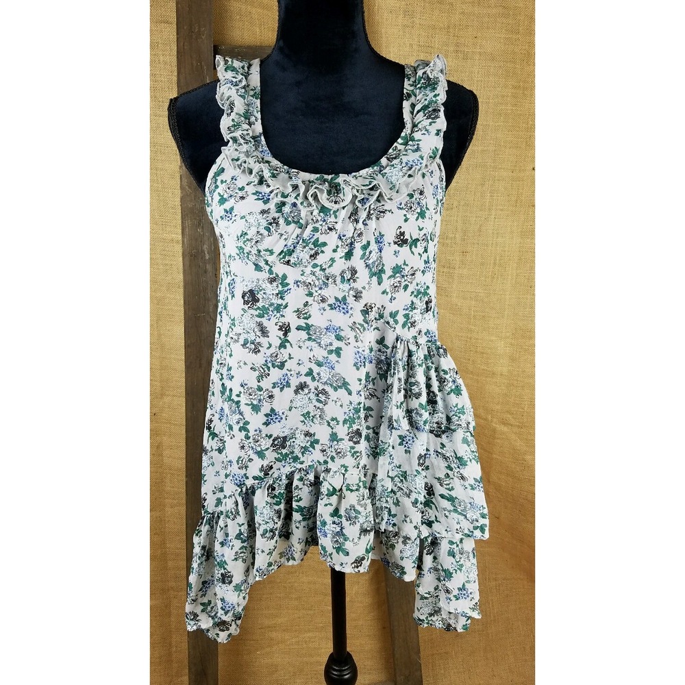Hazel women‎ S high neck halter romantic floral shirt asymmetric boho festival